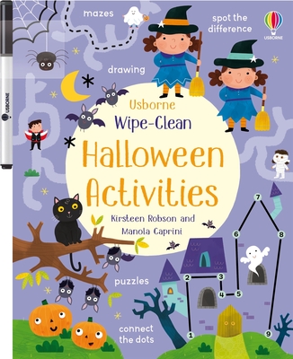 Coperta cărții 'Wipe-Clean Halloween Activities: A Halloween Book for Children - Kirsteen Robson'
