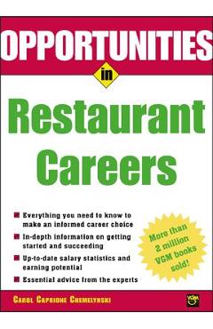 Coperta cărții 'Opportunities in Restaurant Careers - Carol Caprione Chemelynski'