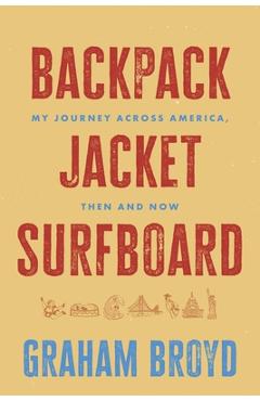 Coperta cărții 'Backpack, Jacket, Surfboard: My Journey Across America, Then and Now - Graham Broyd'