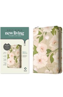 Coperta cărții 'NLT Thinline Reference Zipper Bible, Filament Enabled (Leatherlike, Tender Blossom Taupe, Red Letter) -'