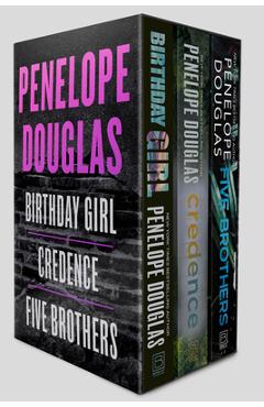 Coperta cărții 'Penelope Douglas 3-Book Boxed Set: Birthday Girl, Credence, and Five Brothers - Penelope Douglas'