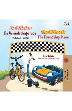 Coperta cărții 'The Wheels The Friendship Race (Dutch English Bilingual Book for Kids) - Kidkiddos Books'