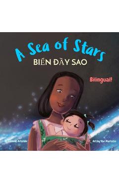 Coperta cărții 'A Sea of Stars - Biển đầy sao: A Vietnamese - English bilingual children's book (girl edition). Βedtime story,'