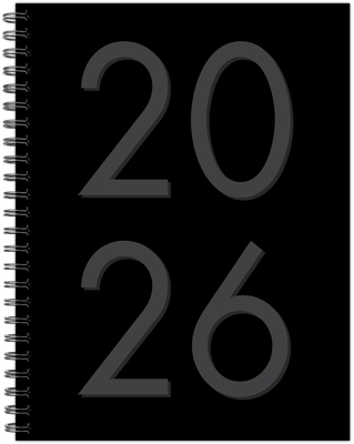 Black 2026 6.5 X 8.5 Weekly Monthly Softcover Planner -