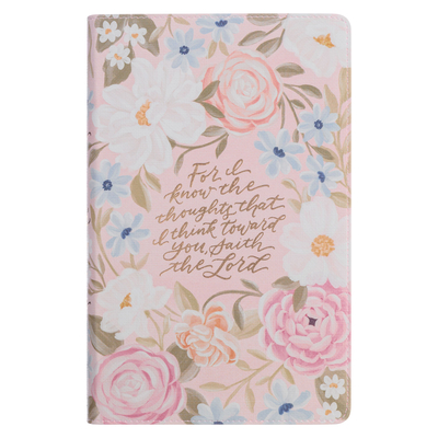 KJV Bible Giant Print Standard-Size Faux Leather Pink Floral Printed Jer. 29:11 -