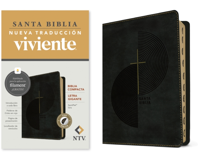 Coperta cărții 'Biblia Compacta Ntv, Letra Gigante Con Filament (Sentipiel, Gris, Índice, Letra Roja) -'