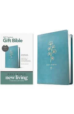 Coperta cărții 'Premium Gift Bible Nlt, Filament Enabled (Leatherlike, Teal Cross, Red Letter) -'