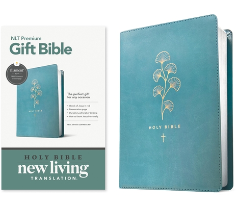 Coperta cărții 'Premium Gift Bible Nlt, Filament Enabled (Leatherlike, Teal Cross, Red Letter) -'