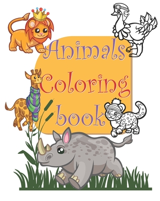Animals coloring book: happy animals coloring book - 