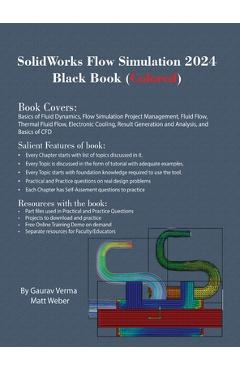 Coperta cărții 'SolidWorks Flow Simulation 2024 Black Book - Gaurav Verma'