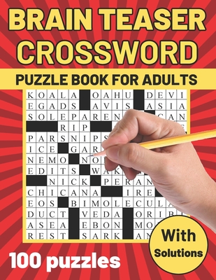 Brain Teaser Crossword Puzzle Book for Adults: Large Print Crossword - Suitable for all levels - Crossword Puzzles for Seniors and Teens - BIG Font, A - Exonik Studio