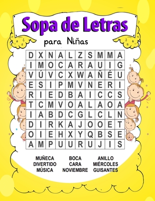 Sopa de Letras para Niñas: 6-8 años Juego didácticos, Entrena la Memoria y la Lógica - Diversión para las vacaciones - 