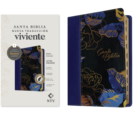Coperta cărții 'Biblia Manual Ntv, Letra Grande Con Filament (Sentipiel, Azul Oscuro, Índice, Letra Roja) -'