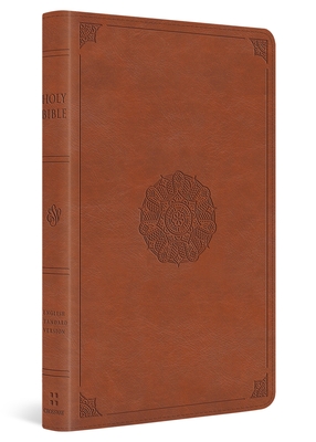 ESV Large Print Thinline Bible (Trutone, English Saddle, Emblem Design) -