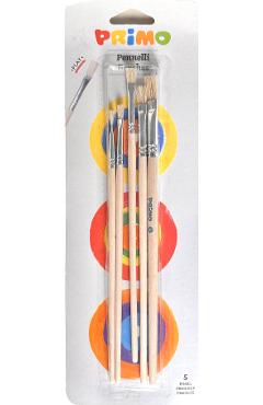Imaginea produsului 'Set 5 pensule cu vârf drept. Primo'