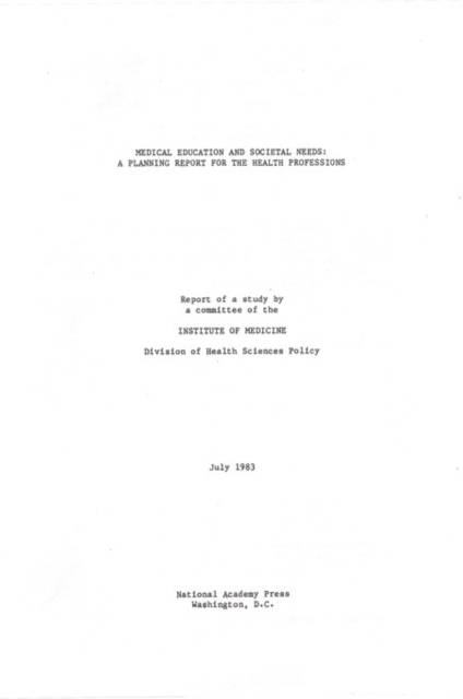 Coperta cărții 'Medical Education and Societal Needs -'