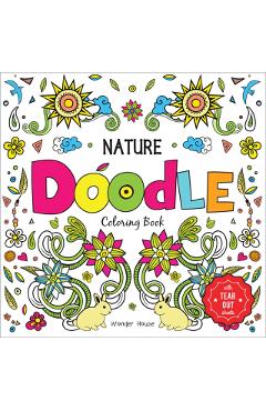 Coperta cărții 'Nature Doodle Coloring Book -'