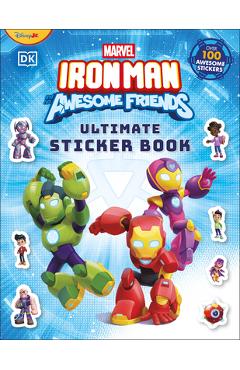 Coperta cărții 'Marvel Iron Man and His Awesome Friends Ultimate Sticker Book -'