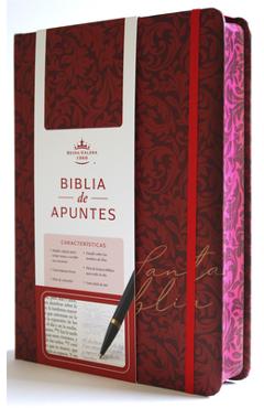 Poza produsului Biblia de Apuntes Rvr 1960 Tapa Dura, Vino Tinto (Edición Cantos Pintados) / Spanish Journalling Bible Rvr 1960 Hardcover Burgundy - 