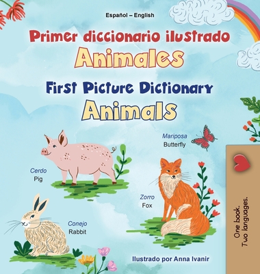 First Picture Dictionary - Animals (Spanish English Bilingual Children's Book) - Kidkiddos Books