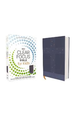 Poza produsului Nirv, Clear Focus Bible for Kids (Help Kids with ADHD or Dyslexia Read with Confidence), Leathersoft, Blue - 
