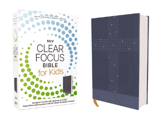 Nirv, Clear Focus Bible for Kids (Help Kids with ADHD or Dyslexia Read with Confidence), Leathersoft, Blue -
