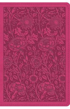 Coperta cărții 'ESV Large Print Compact Bible, Red Letter (Trutone, Berry, Floral Design) -'