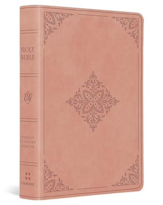 ESV Value Large Print Compact Bible (Trutone, Blush Rose, Fleur-De-Lis Design) -