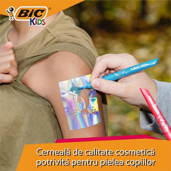 Set 5 markere Tattoo Kids + 10 sabloane