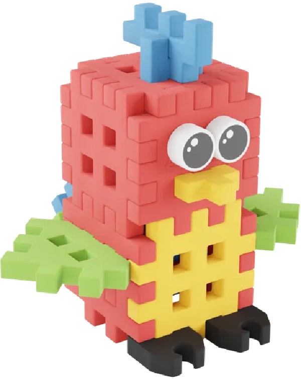 Joc de constructie. Mini waffle: Papagal