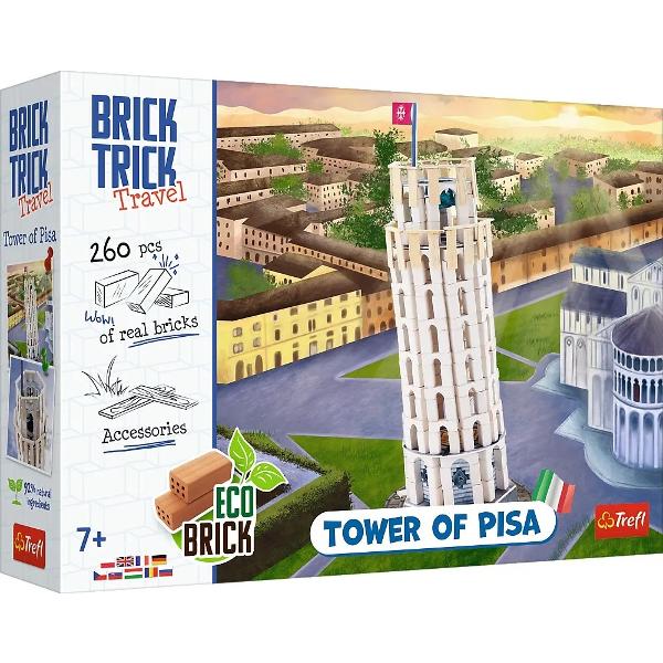 Joc de constructie: Turnul inclinat din Pisa. Brick Trick Travel