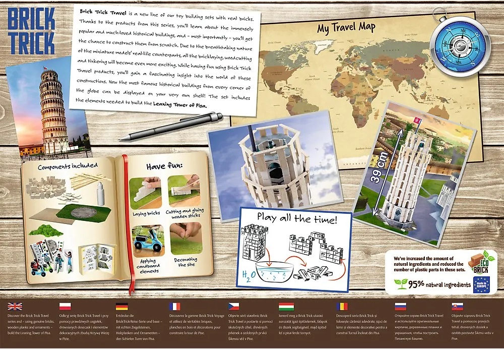 Joc de constructie: Turnul inclinat din Pisa. Brick Trick Travel