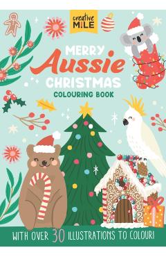 Coperta cărții 'Merry Aussie Christmas Colouring Book - Christie Williams'