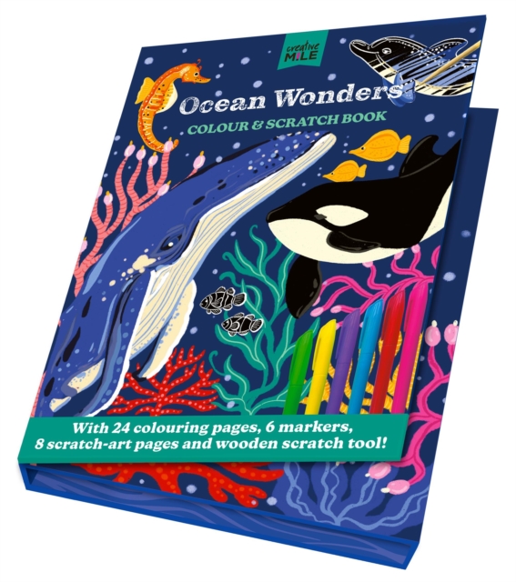 Coperta cărții 'Ocean Wonders Colour and Scratch Book -'