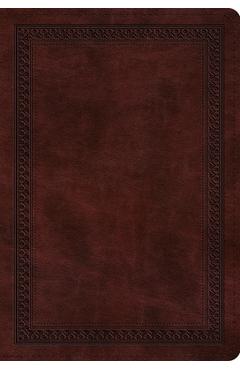 Coperta cărții 'ESV Large Print Compact Bible, Red Letter (Trutone, Mahogany, Border Design) -'