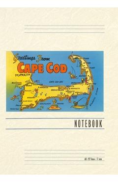 Coperta cărții 'Vintage Lined Notebook Greetings from Cape Cod, Mass., Map -'