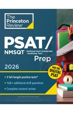 Poza produsului Princeton Review Psat/NMSQT Prep, 2026: 3 Practice Tests + Review + Online Tools for the Digital PSAT - 
