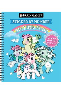 Poza produsului Brain Games - Sticker by Number: My Little Pony: Includes 1 Glitter Sticker Sheet to Complete Each Image! - 