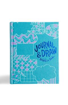 Poza produsului CSB Journal and Draw Bible for Kids, Teal Leathertouch Over Board - 