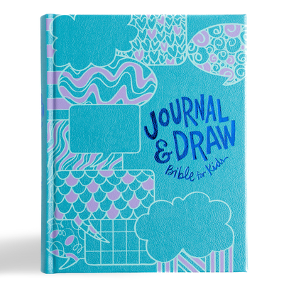 CSB Journal and Draw Bible for Kids, Teal Leathertouch Over Board -