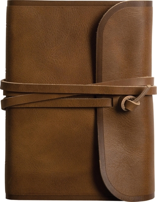 ESV Large Print Compact Bible, Red Letter (Natural Leather, Brown, Flap with Strap) -