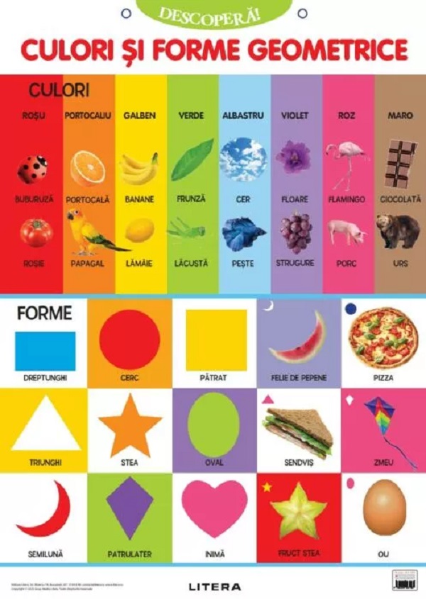 Plansa: Descopera! Culori si forme geometrice