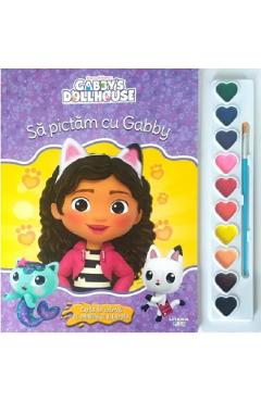 Poza produsului Gabby's Dollhouse. Sa pictam cu Gabby. Carte de colorat cu pensula si acuarele