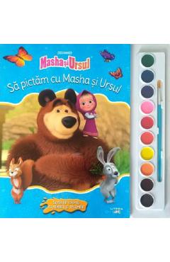 Poza produsului Masha si Ursul. Sa pictam cu Masha si Ursul. Carte de colorat cu pensula si acuarele