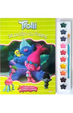 Coperta cărții 'Trolii. Să pictăm cu Poppy. Carte de colorat cu pensula și acuarele'