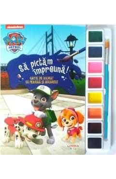 Poza produsului Patrula catelusilor. Sa pictam impreuna! Carte de colorat cu pensula si acuarele