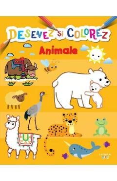 Coperta cărții 'Desenez și colorez. Animale'