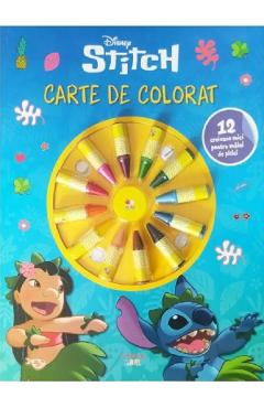 Coperta cărții 'Stitch. Carte de colorat. 12 creioane mici pentru mâini de pitici'