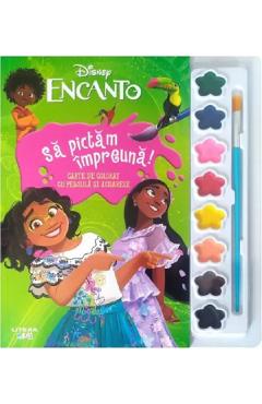 Poza produsului Encanto. Sa pictam impreuna! Carte de colorat cu pensula si acuarele