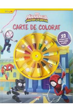 Coperta cărții 'Marvel. Păienjenelul și prietenii lui uimitori. Carte de colorat. 12 creioane mici pentru mâini de pitici'